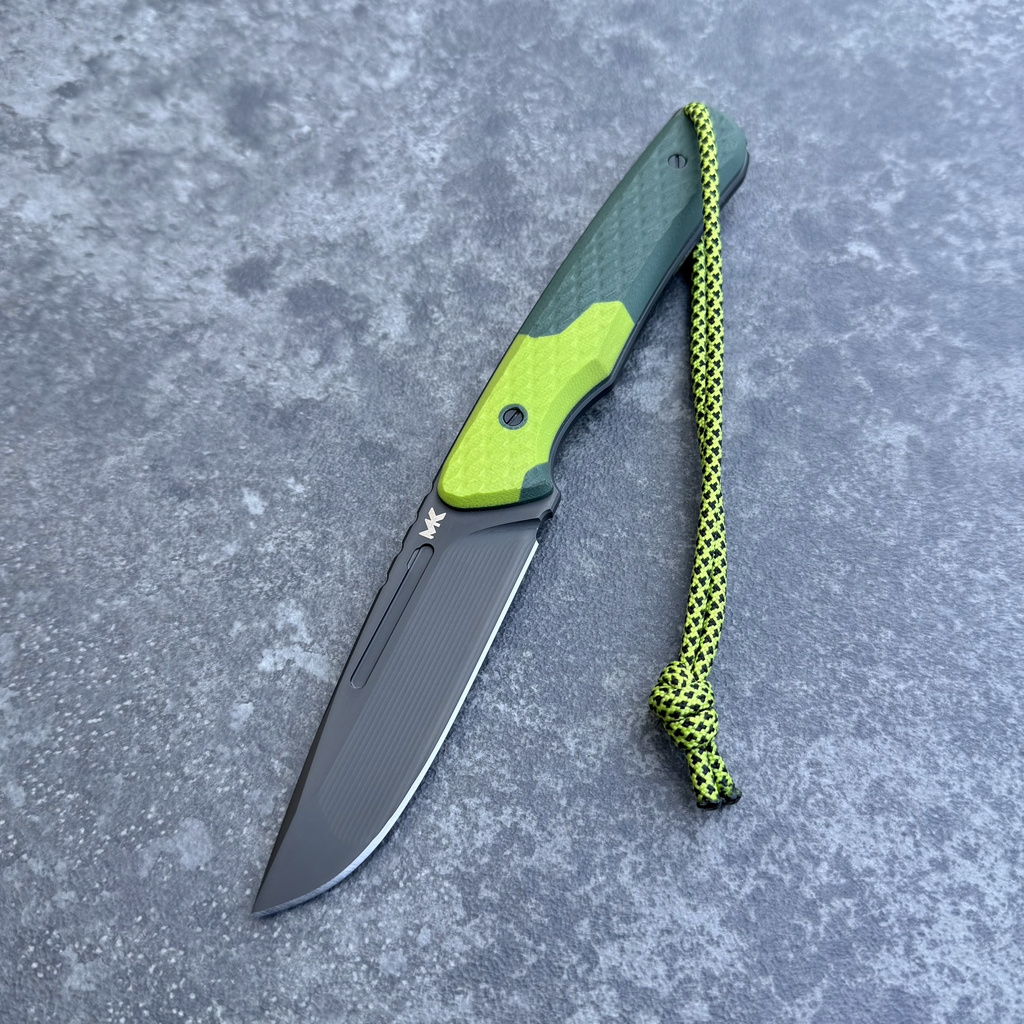 Nóż MK Knives & Tools Scout "Postapo" Black DLC Vanadis 4 Extra Green/Toxic Green G10 Carbon Holstex