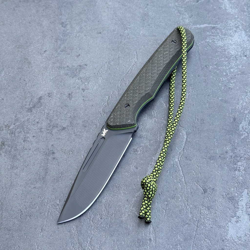 Nóż MK Knives & Tools Scout "Postapo" Black DLC Vanadis 4 Extra GCM & Toxic Green Carbon Holstex
