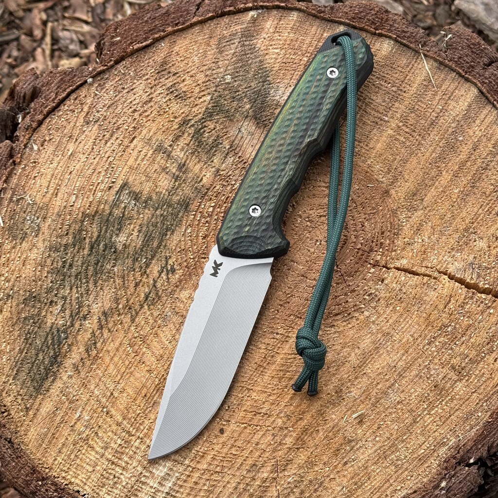 Nóż MK Knives & Tools Venn 'Wood Spirit' Glass Blasted Elmax Moldy Beech St. Wood/Black G10 Black Kydex