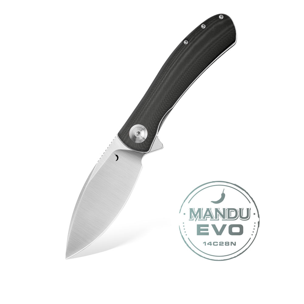 Nóż Składany Trollsky Knives Mandu EVO MTE002 Liner Lock Satin 14C28N Black G10