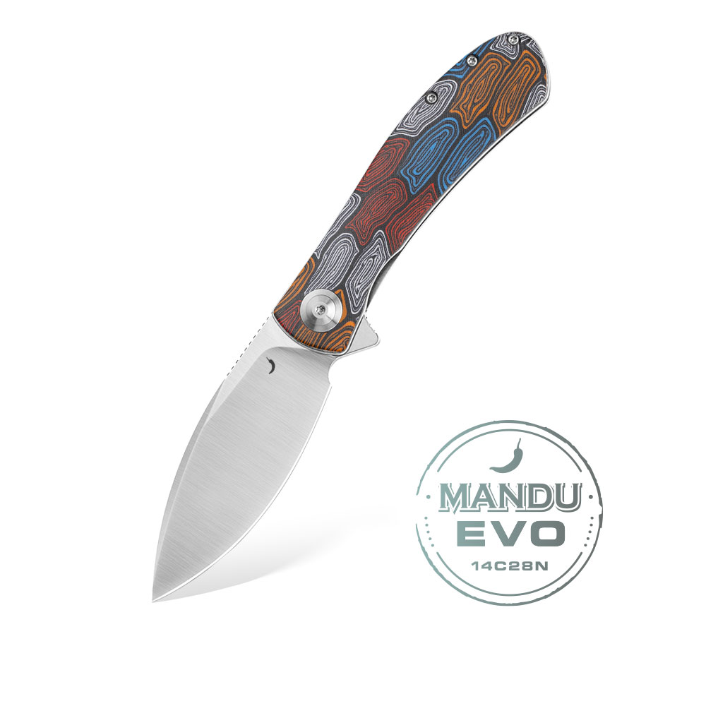 Nóż Składany Trollsky Knives Mandu EVO MTE010 Liner Lock Satin 14C28N Kaleidoscope Turtle G10