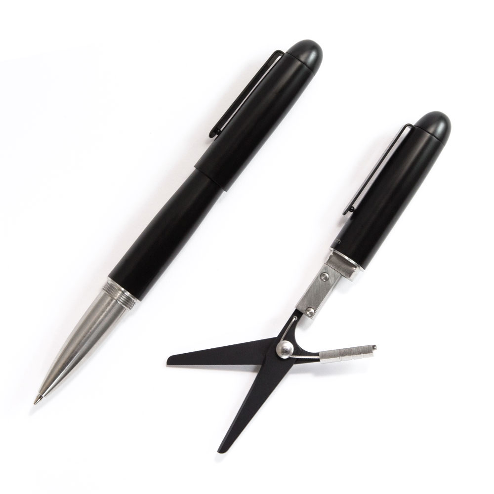 Długopis Mininch Xcissors Pen Full Set Black z chowanymi nożyczkami i ostrzem modelarskim