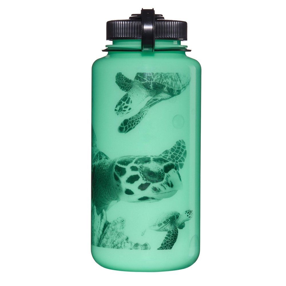 Butelka Nalgene Wide Mouth Sustain 1000 ml Glow GITD Black Turtle - Szeroki Wlew - Świecąca w Ciemnościach