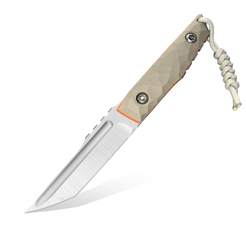 Nóż PG Knives | Piotr Gościniak Compact Tanto | Elmax Desert Tan G10