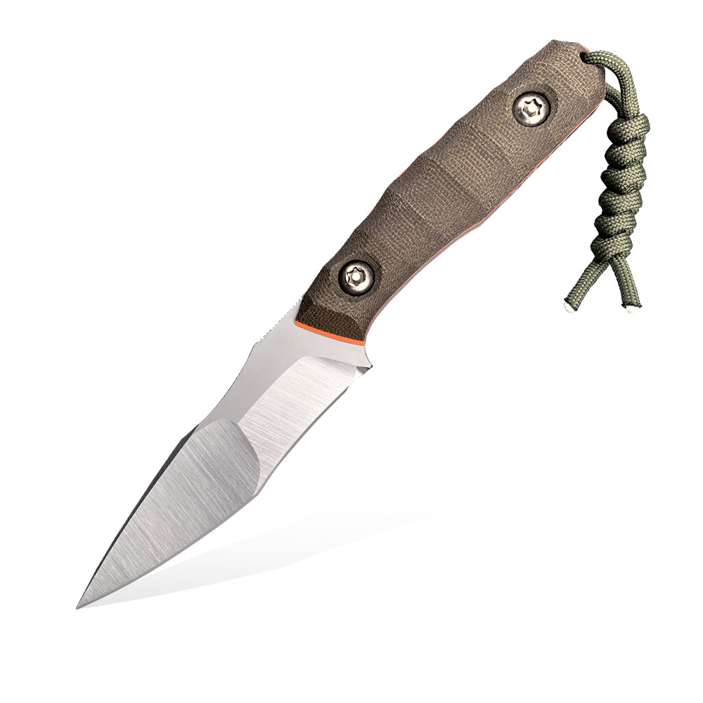 PG Knives - Spikey Elmax GCM-01 Nóż PG Knives | Piotr Gościniak Spikey | Elmax Green Canvas Micarta - obrazek 1