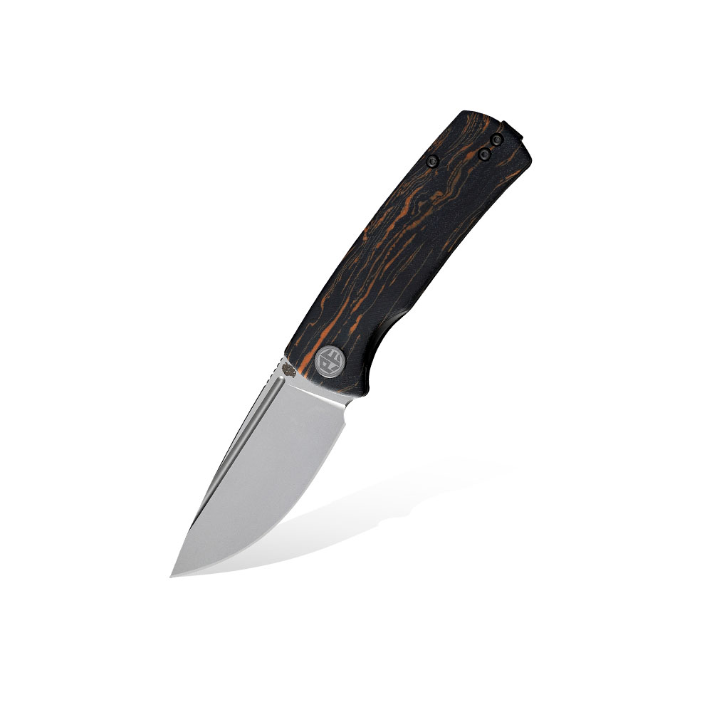 Nóż składany Petrified Fish Beluga Mini PF-P01X ODMP Orange Damask Pattern