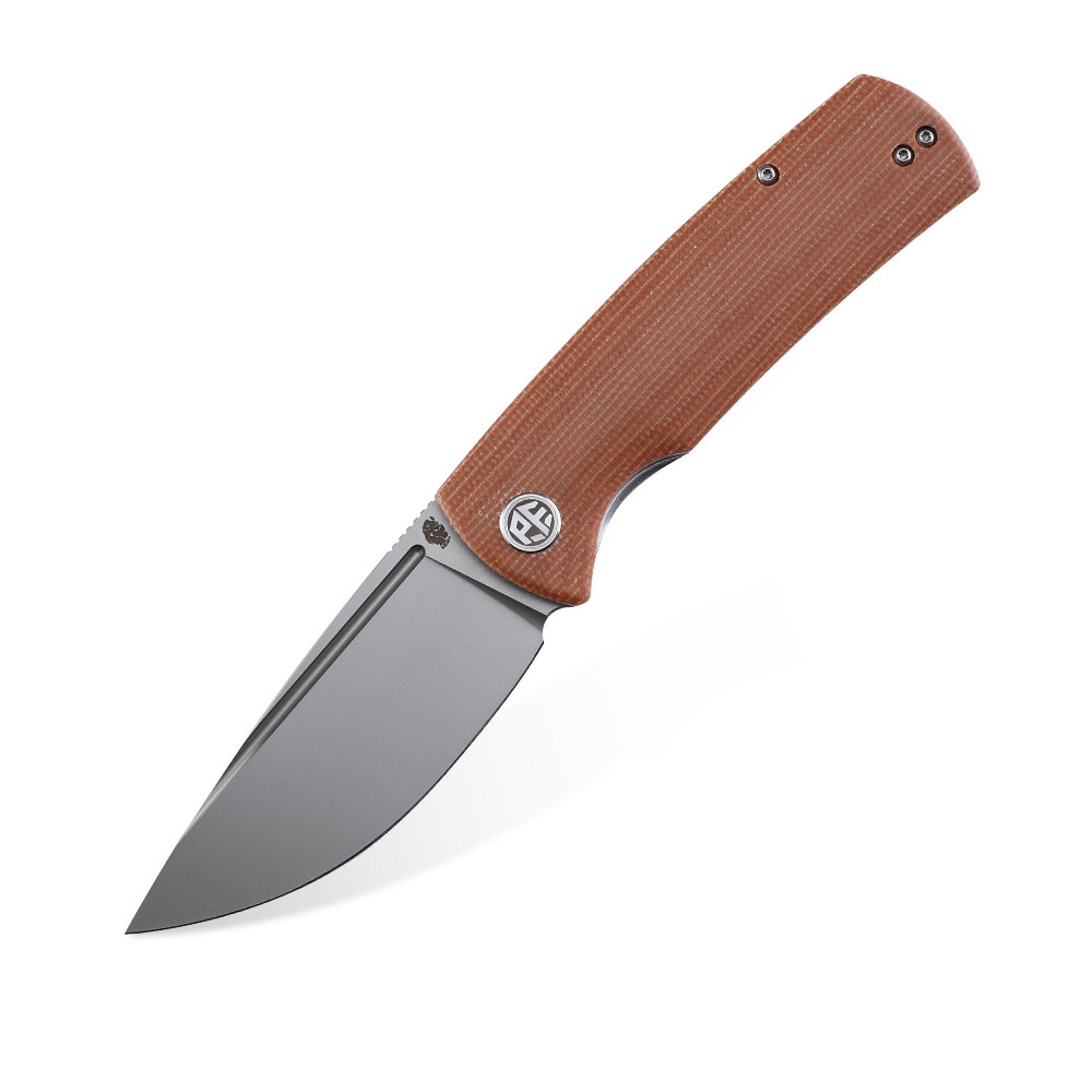 Nóż składany Petrified Fish Beluga PF-P01 KMP Brown Micarta