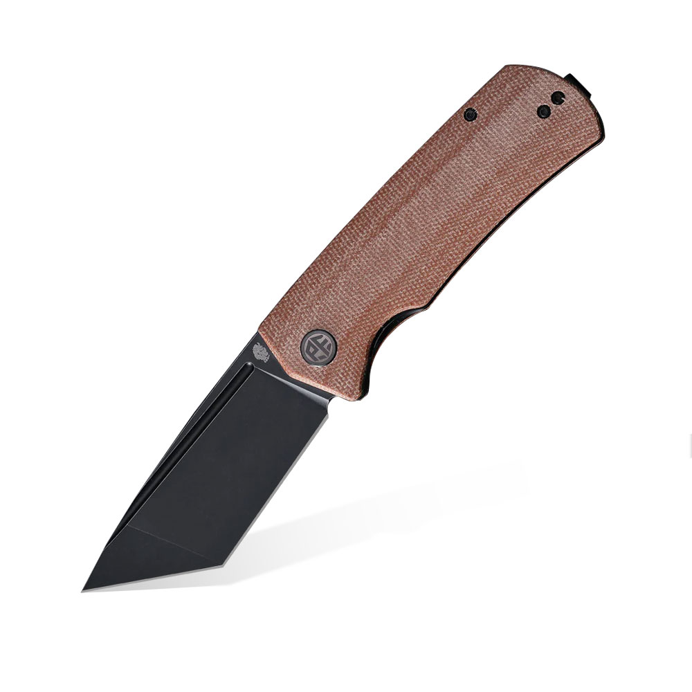 Nóż składany Petrified Fish Beluga Tanto PF-P01T KMDW Brown Micarta