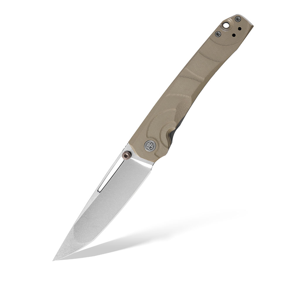 Nóż Składany Petrified Fish Ripple PFP11KAW Stonewashed 14C28N Khaki G10