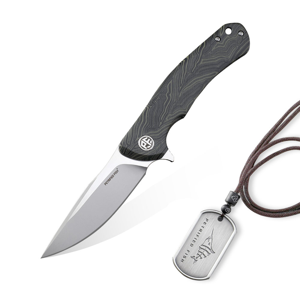 Nóż składany Petrified Fish Warrior PF-949 GR Damask Pattern