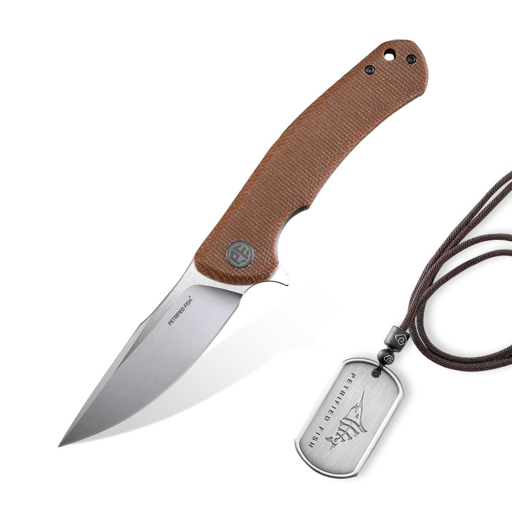 Nóż składany Petrified Fish Warrior PF-949 KM Khaki Micarta