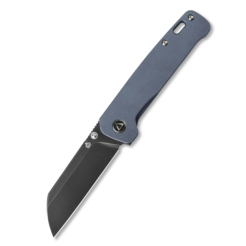 Nóż składany QSP Knife Penguin QS130-S Black Stonewashed 154CM Blue Titanium