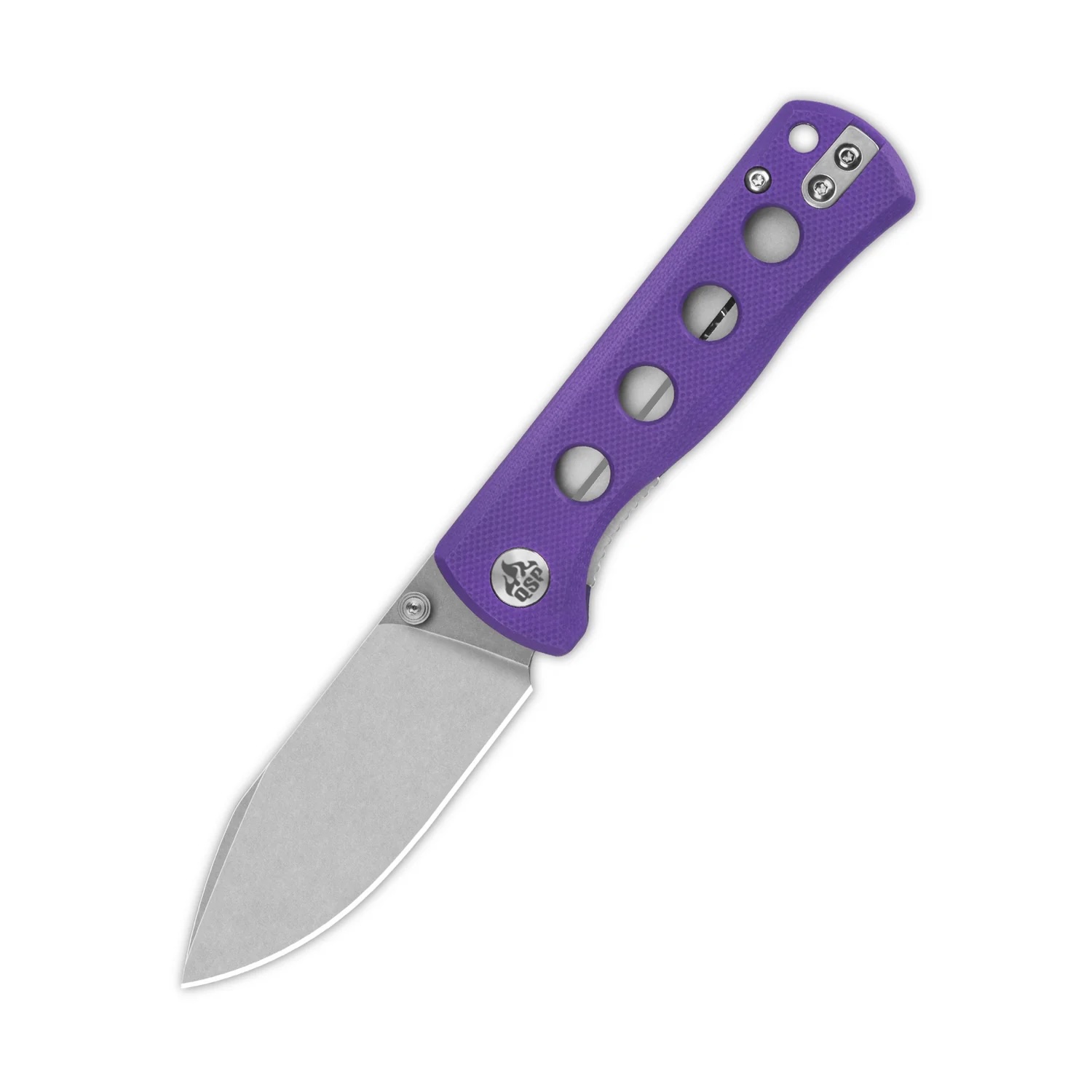 Nóż składany QSP Knife Canary QS150-D1 Stonewashed 14C28N Purple G10