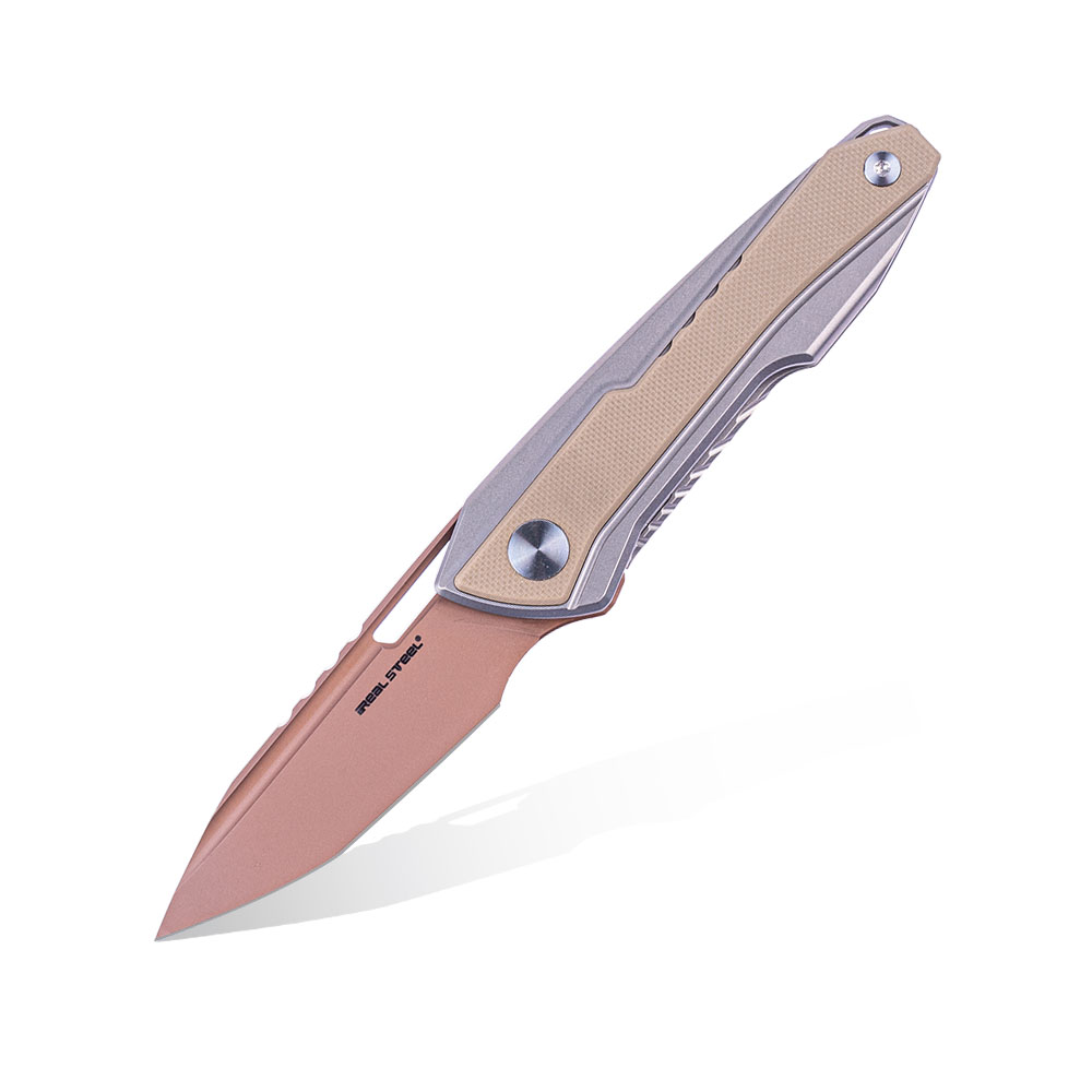 Nóż składany Real Steel Bullet Coyote S35VN Titanium by Torbé Knives 5221C