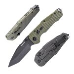 Nóż Składany Real Steel Evolution Ironclad 7912BG Tanto Thumb Stud Frame Lock Blackwash D2 Steel & OD Green G10 - obrazek 8