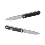 Nóż Składany Real Steel Iris 8061AB Flipper Liner Lock Satin 12C27 Black G10 - obrazek 4