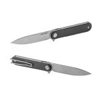 Nóż Składany Real Steel Iris 8061AF Flipper Liner Lock Satin 12C27 Black G10 & CF - obrazek 3