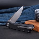 Nóż Składany Real Steel Luna Phantom Flipper 7007BS Liner Lock Satin D2 Black G10 - obrazek 3