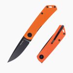 Nóż Składany Real Steel Luna Phantom Flipper 7007OB Liner Lock Blackwash D2 Orange G10