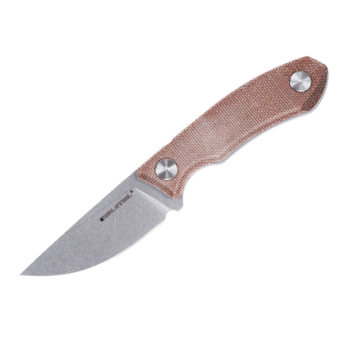 Nóż Real Steel Receptor 3552NM Stonewash 14C28N Natural Micarta Black Kydex