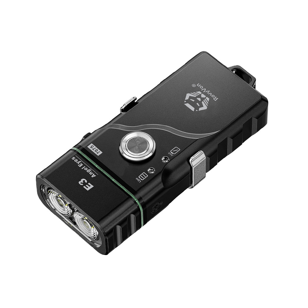 Latarka RovyVon Angel Eyes E3 Black Hybrydowa Akumulator i Bateria AAA 700 Lumenów