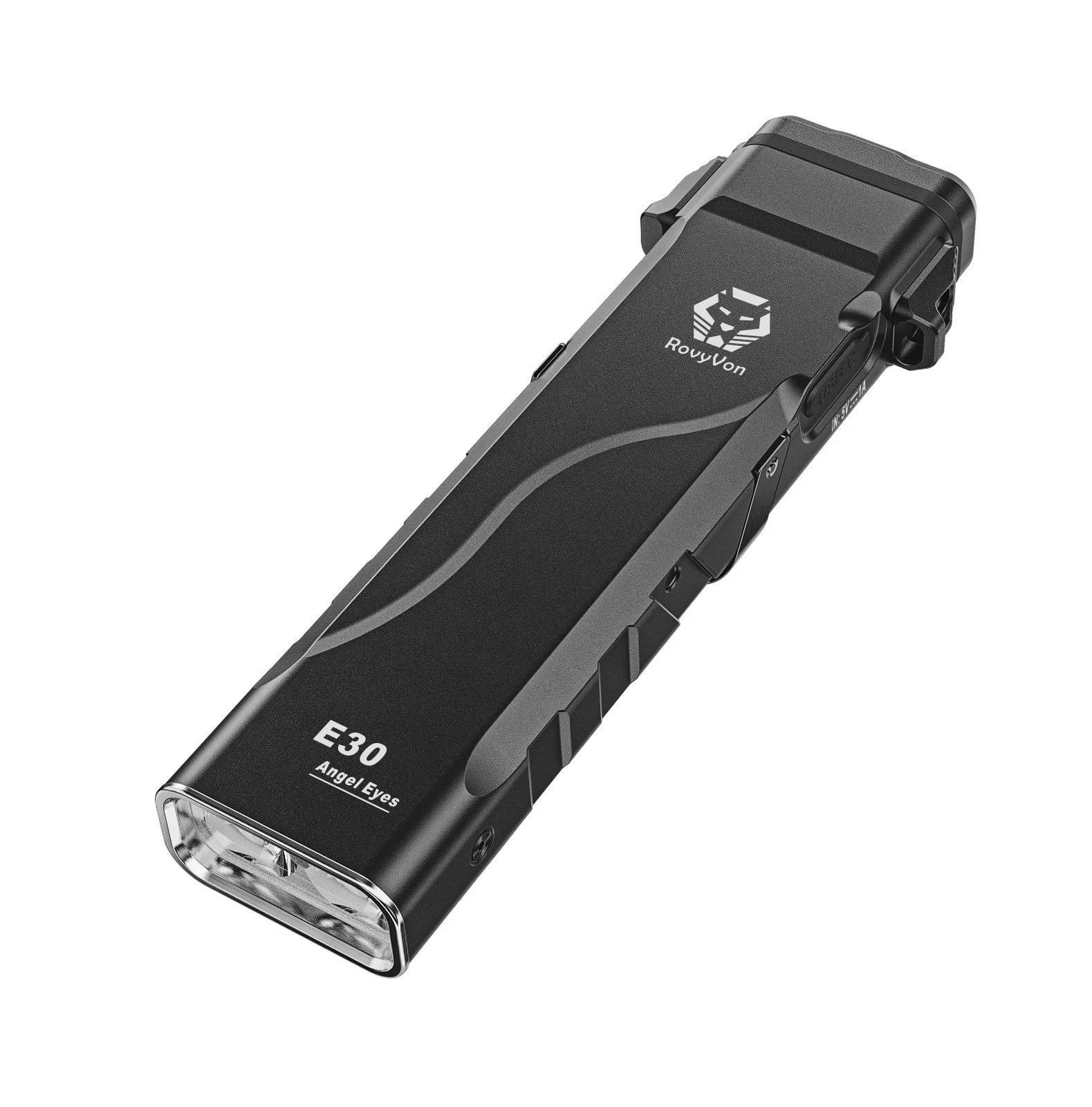 RovyVon - E30 Black 01 Latarka RovyVon Angel Eyes E30 Black Hybrydowa EDC Akumulator i Baterie AAA 2600 Lumenów - obrazek 1