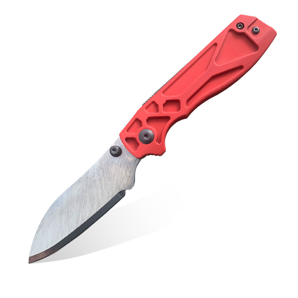 Nóż składany Sandrin Knives Torino Red G10 | Tungsten Carbide Blade 71 HRC Recoil Lock