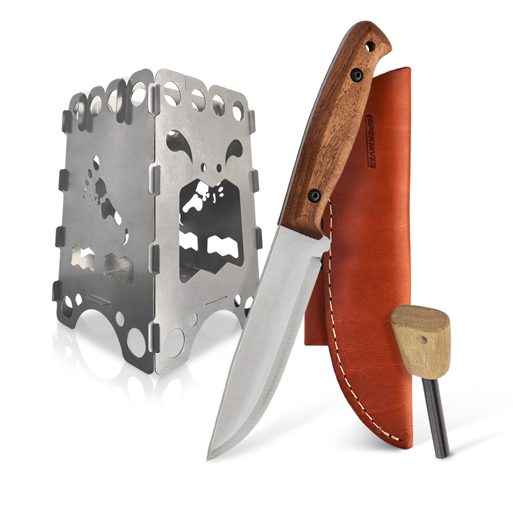 Nóż Buschcraftowy BPS Knives Adventurer z Krzesiwem i Kuchenką Turystyczną Survivalową