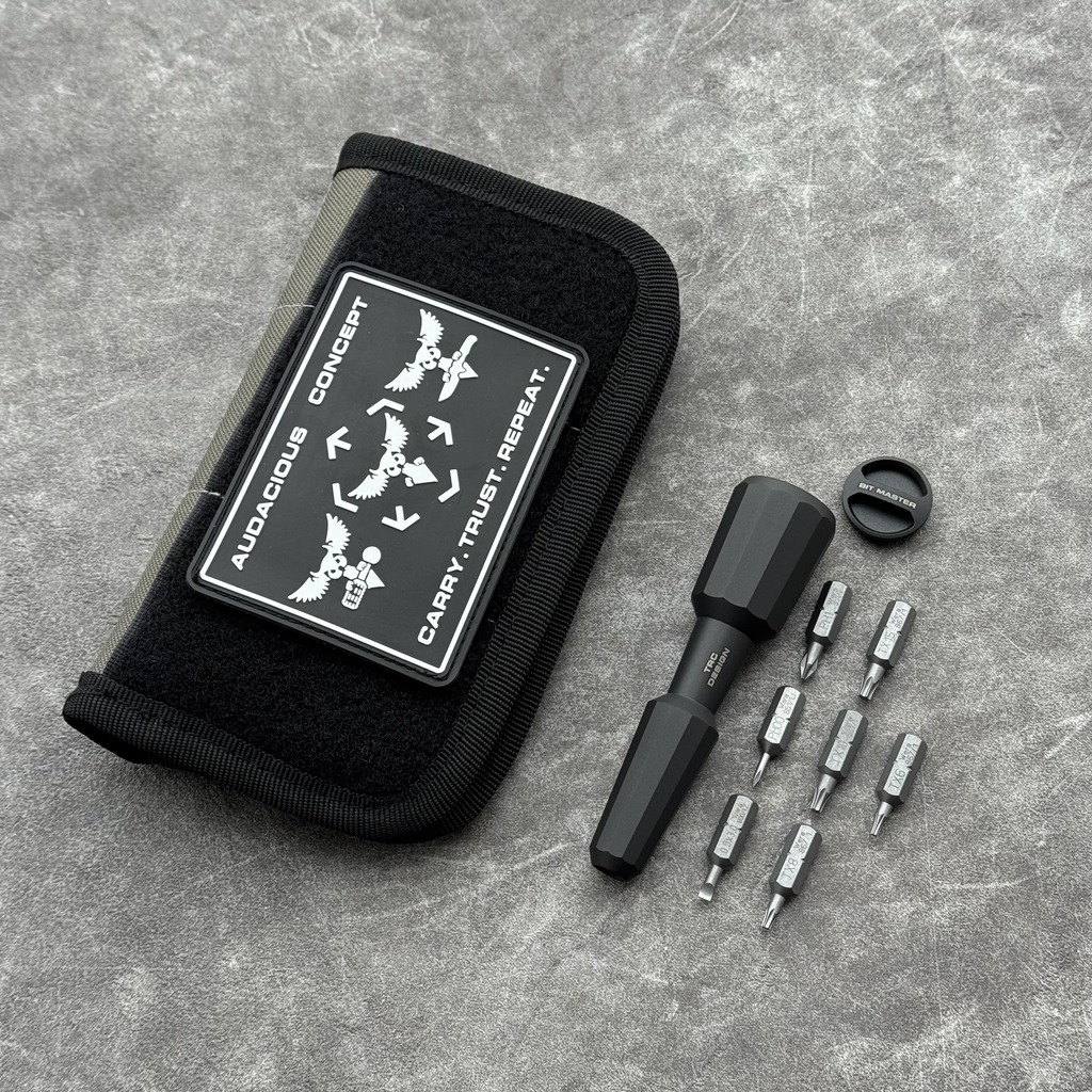Tytanowy Wkrętak EDC TRC Design by Audacious Concept Bit Master Titanium DLC | Pouch z 7 Bitami Wera