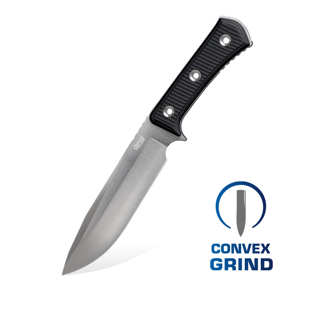 Nóż TRC Knives Apocalypse Satin Elmax Convex Grind Black G10