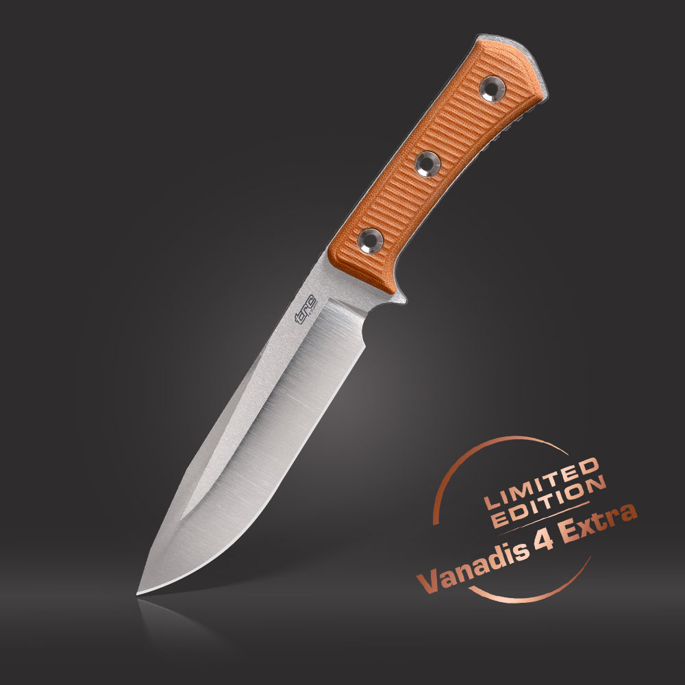 Nóż TRC Knives Apocalypse Limited Edition Satin Vanadis 4 Extra Natural Canvas Micarta Kydex