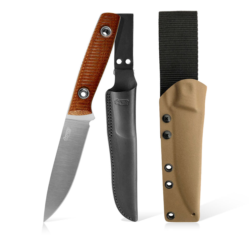 Nóż TRC Knives This Is Freedom Natural | Zestaw z 2 Pochwami: Skórzaną i Kydex