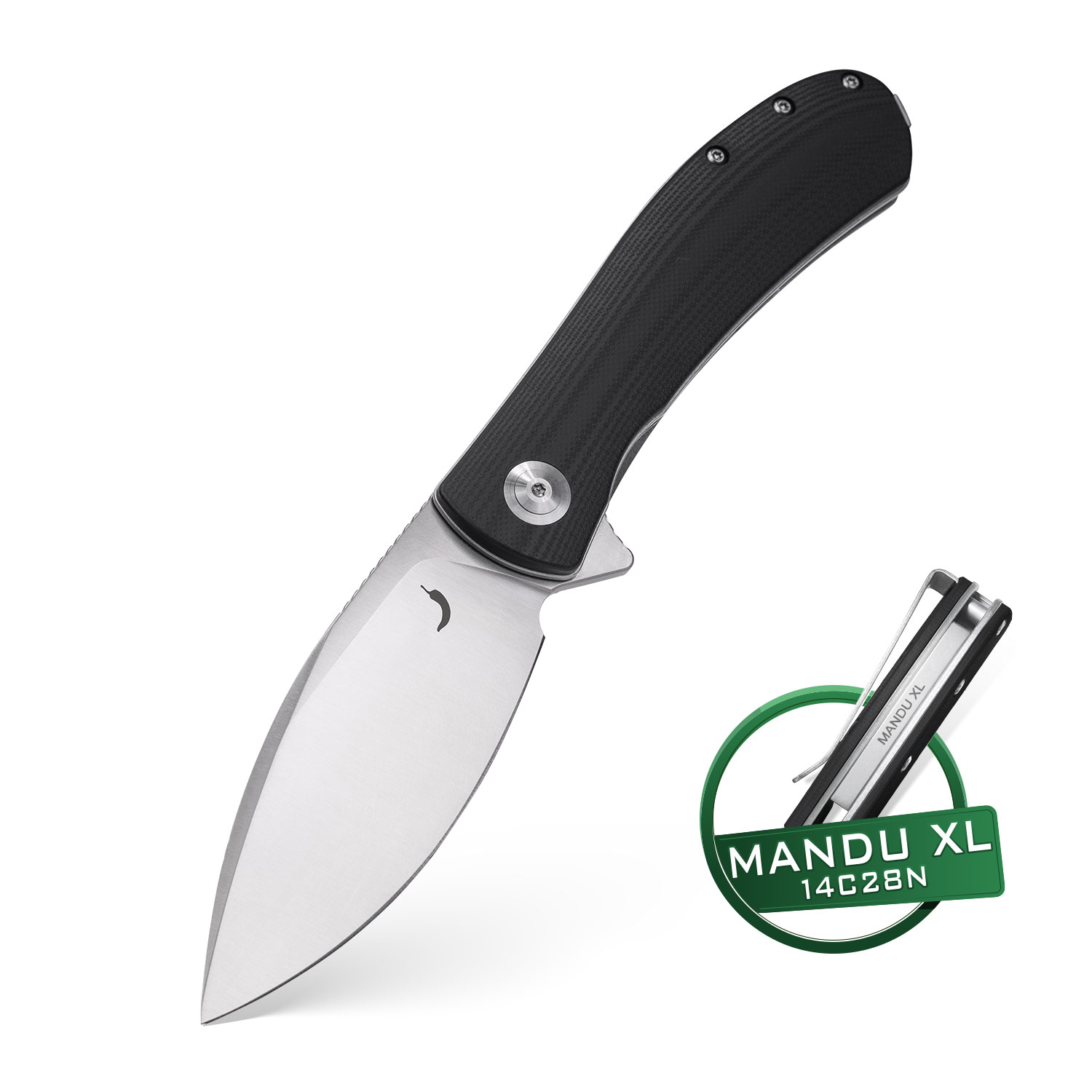 Nóż Składany Trollsky Knives Mandu XL MT023-XL Liner Lock Satin 14C28N Black G10