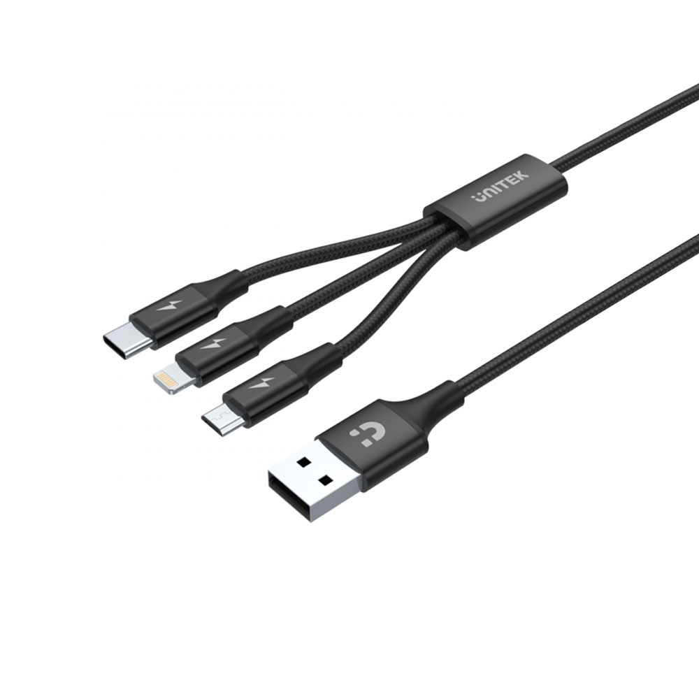 Przewód Ładujący Unitek USB 3 w 1 Czarny