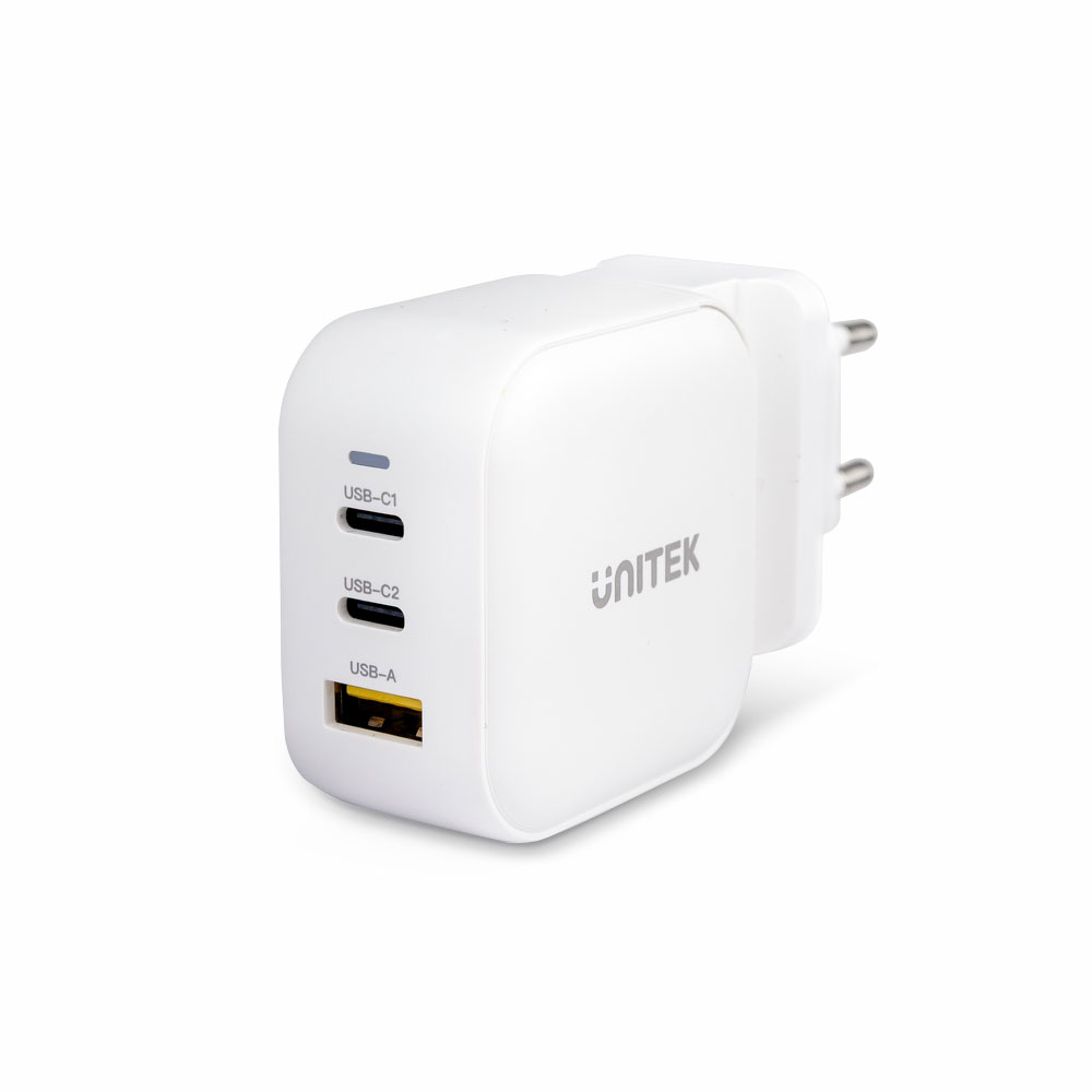 Ładowarka Unitek GaN 3 porty PD 66W QC 3.0 Biała