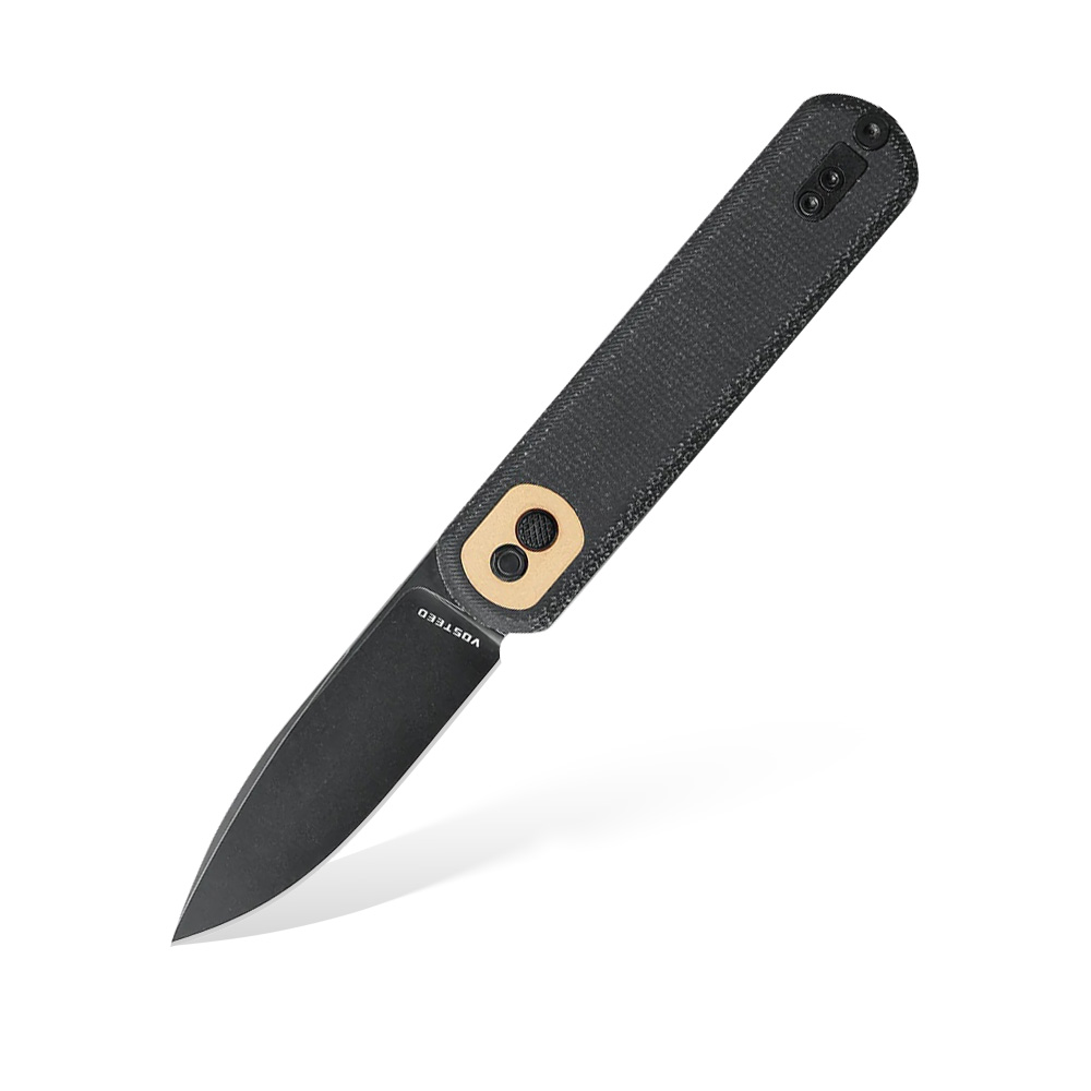 Nóż składany Vosteed Corgi Trek Lock Black 14C28N Black Micarta CG3S05