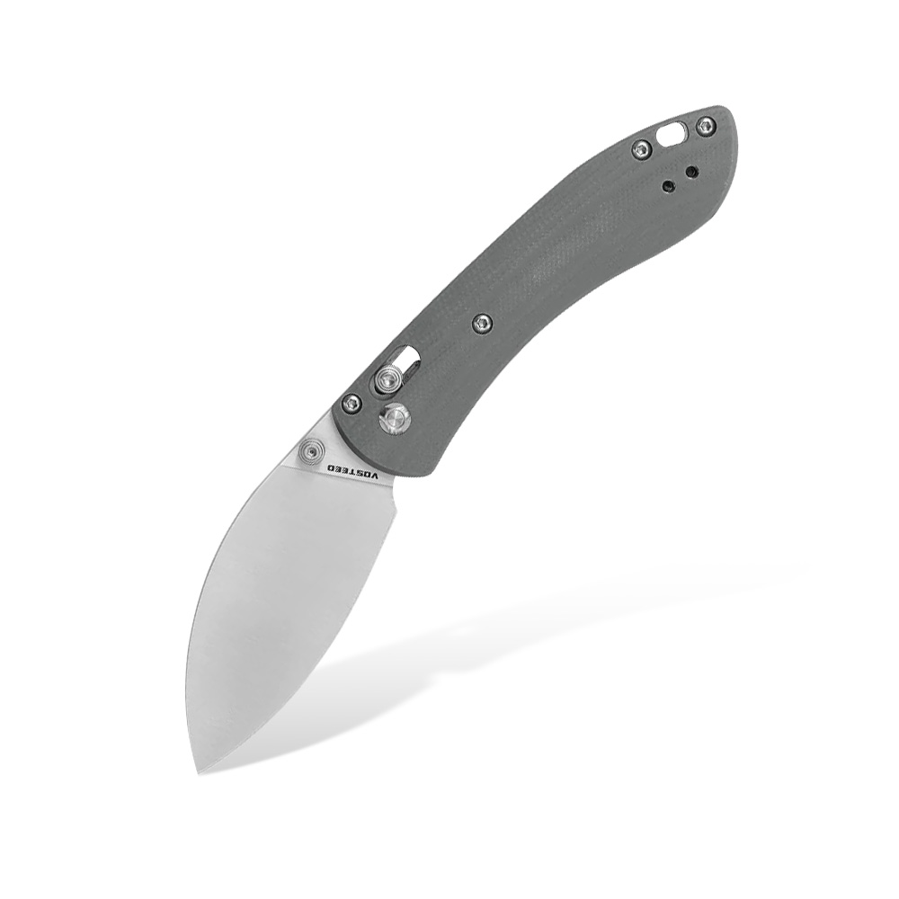 Nóż składany Vosteed Mini Nightshade Shilin Cutter Crossbar Lock Satin 14C28N Gray G10 A0206