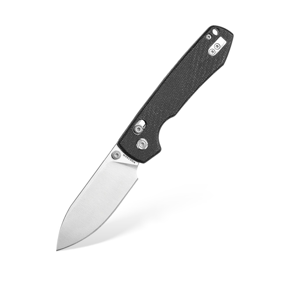 Nóż składany Vosteed Raccoon CB Crossbar Lock Satin 14C28N Black Micarta RCCB32VTMK