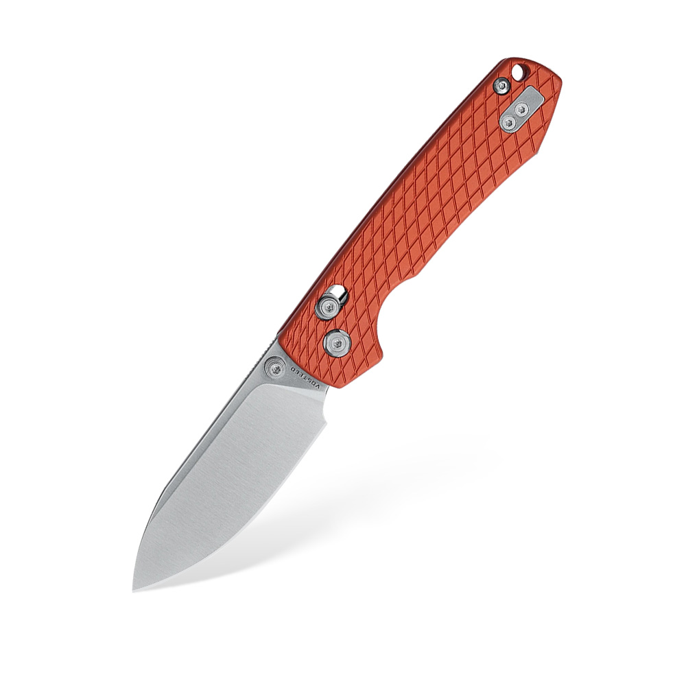 Nóż składany Vosteed Raccoon CB Crossbar Lock Satin Nitro-V Orange Aluminium A0511