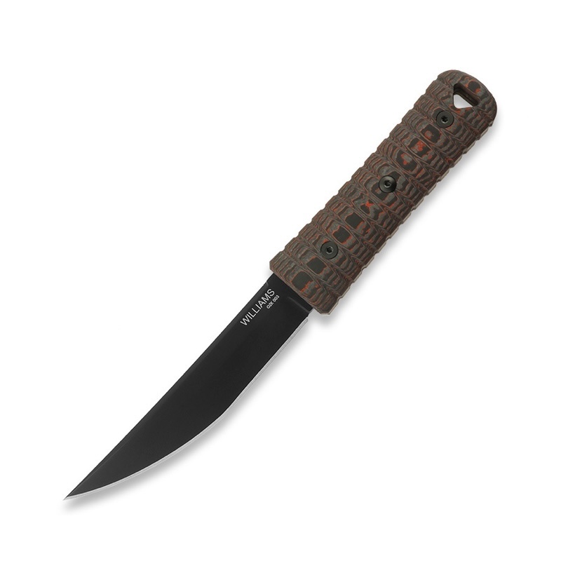 Nóż Williams Blade Design OZK 003 Osoraku Zukuri Kaiken 4.5" | PVD MagnaCut Lava Flow FatCarbon Black Kydex