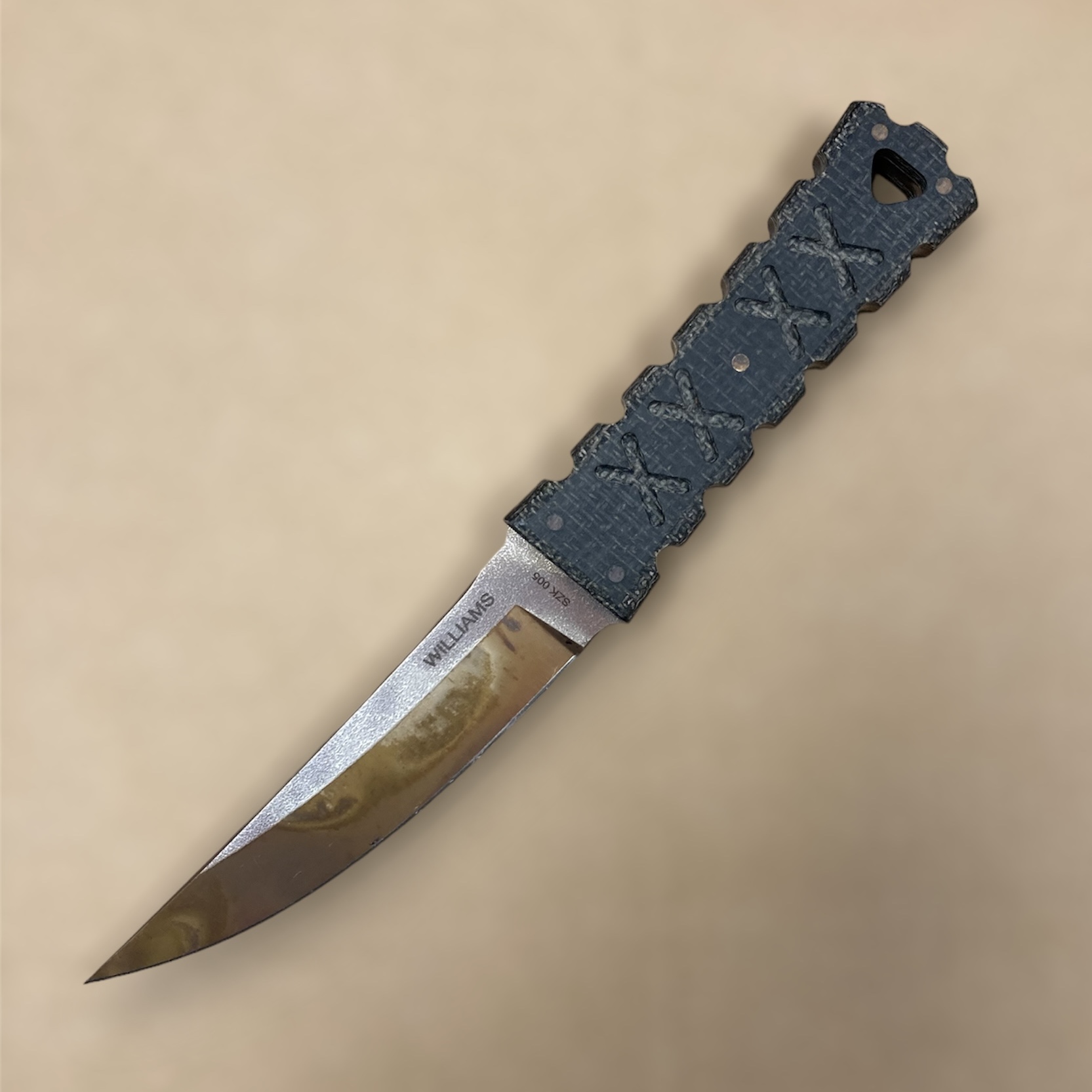Nóż Williams Blade Design SZK005 Shobu Zukuri Kaiken 4.5" | Elmax | Burlap Micarta NUMER 150-150