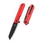 Nóż składany Bestechman Dundee Sheepsfoot BMK09F Liner Lock Black PVD D2 Red G10 by Ostap Hel