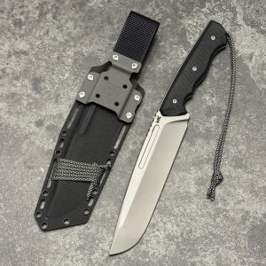 Nóż MK Knives & Tools Crowbar "Fear The Bear" Bead Blasted Elmax Black Micarta/Black G10 Black Kydex