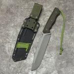 Nóż MK Knives & Tools Crowbar "Fear The Bear" Sandblasted Elmax Green Micarta/Toxic Green G10 Black Kydex