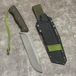 Nóż MK Knives & Tools Crowbar "Fear The Bear" Sandblasted Elmax Green Micarta/Toxic Green G10 Black Kydex - obrazek 3