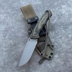 Nóż MK Knives & Tools Venn 'Expedition' Sandblasted Elmax OD Green/Black Micarta FDE Spring Kydex - obrazek 4