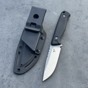 Nóż SJ-Knife Mamba 'Pitch' Satin Elmax Black G10 Black Kydex