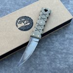 Nóż Williams Blade Design SZM 005 Shobu Zukuri Mini Kaiken 3.5" Apocalyptic RWL-34 Green Linen Micarta Kydex