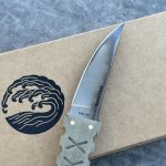 Nóż Williams Blade Design SZM 005 Shobu Zukuri Mini Kaiken 3.5" Apocalyptic RWL-34 Green Linen Micarta Kydex - obrazek 6
