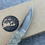 Nóż Williams Blade Design SZM 005 Shobu Zukuri Mini Kaiken 3.5" Apocalyptic RWL-34 Green Linen Micarta Kydex - obrazek 5